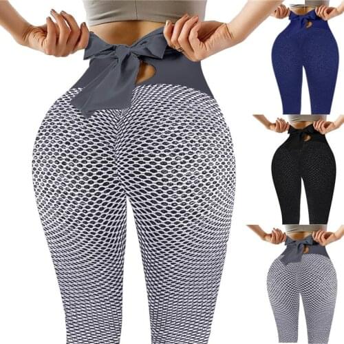 Women Seamless Fitness Legging High Waist Grid Leggings Push Up Booty Leggins Workout Ruched Butt Lifting Slim Stretch Panties