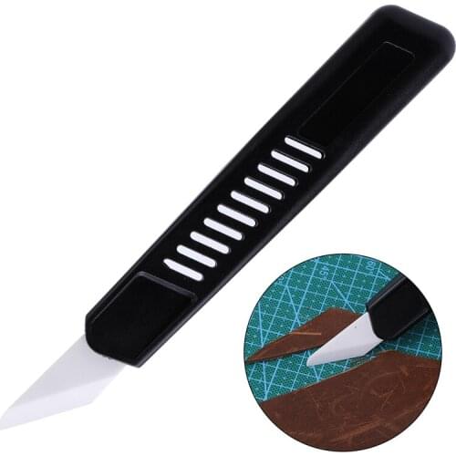 LMDZ 1pcs Ceramic Cutting Knife Shovel Cow Leather DIY Manual Cutting Tool Thin Trimming Knife Carving Stamping Knife Cutter