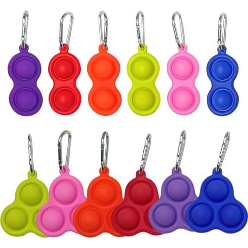 Multiple Colors Push Bubble Fidget Toys Portable Mini Key Buckles Kids Adult Stress Relief Toy Soft Silicone Decompression Toys