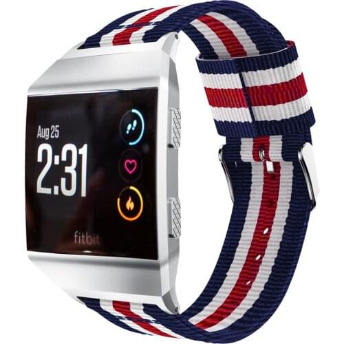 Fashion Sport Nylon Watchbands for Fitbit Ionic band Smart Accessories Replacement Wristband Lightweight Comfortable Watch strap
