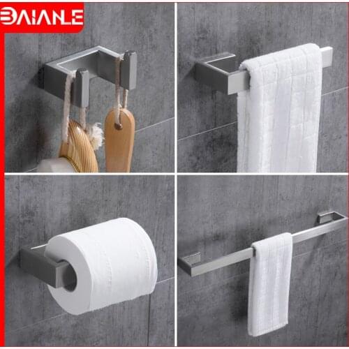 Towel Bar Set Stainless Steel Towel Rack Hanging Holder Towel Ring Wall Mounted Robe Hook Toilet Paper Holder Bathroom Hardware