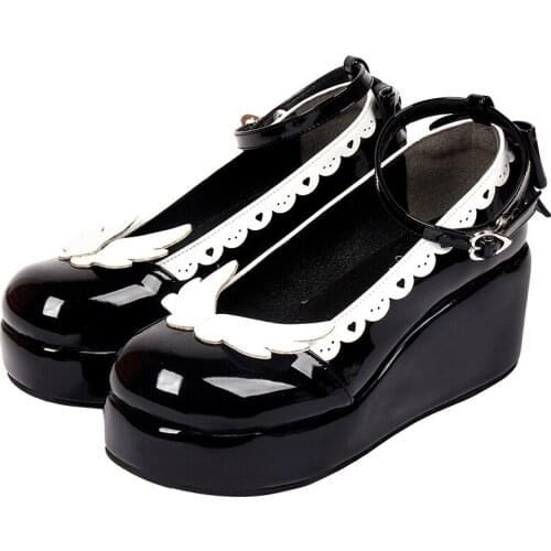 Angelic imprint new woman girl lolita cosplay shoes lady high heels wedges Pumps women princess dress party shoes love heart 6cm