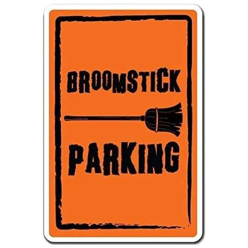 Tin Signs Broomstick Parking Metal Sign for Bedroom Cafe Home Bar Pub Coffee Beer Kitchen Bathroom Funny Wall Decor