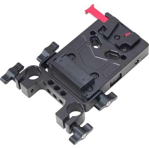 NITZE V-MOUNT BATTERY PLATE WITH 15MM ROD CLAMP N21-D2 standard V mount battery plate adapter with automatic lock protection