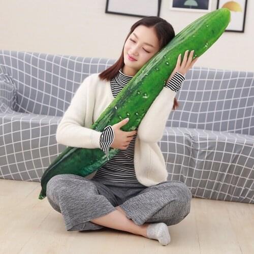 70/110cm Huge Creative Simulation Cucumber Plush Toy Stuffed Cute Fruits Pillow realistic Funny Kid Children Christmas Gift Doll