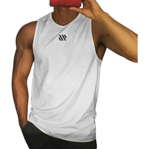 Casual Men Vest Summer Workout O Neck Sleeveless Breathable Polyester Solid Color Quick-drying Male Top for Fitness Black xxxl