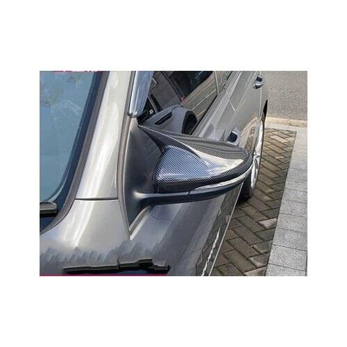 QDAEROHIVE Black Horn Shape Side Wing Mirror Cover (Carbon Look)for VW Golf6 replace