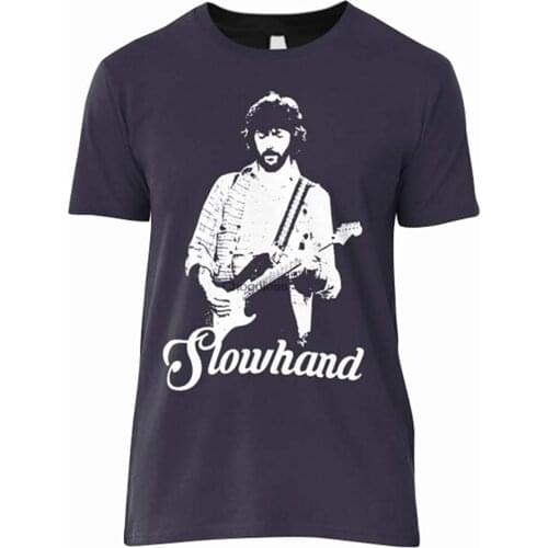 Ríc Clapton Slowhand White Stencil Slim Fit T Shirt Design Shirts Soft Women Handmade T Shirt Art Tee 80S Cheap Design