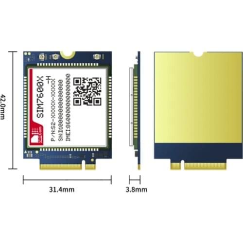 SIMCom SIM7600E-H-M2 SIM7600A-H-M2 SIM7600SA-H-M2 SIM7600V-H-M2 SIM7600NA-H-M2 SIM7600G-H-M2 LTE Cat 4 Module M.2 interface