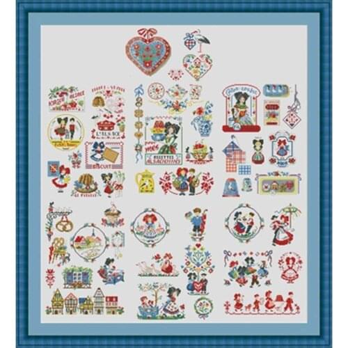 The great history of Alsace patterns Counted Cross Stitch 11CT 14CT 18CT DIY Chinese Cross Stitch Kit Embroidery Needlework Sets