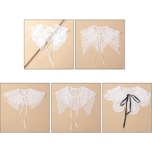 Embroidered Fake Collar Geometric False Collars Detachable Collar Tether Closure All-match Summer Trendy Dress Adornment