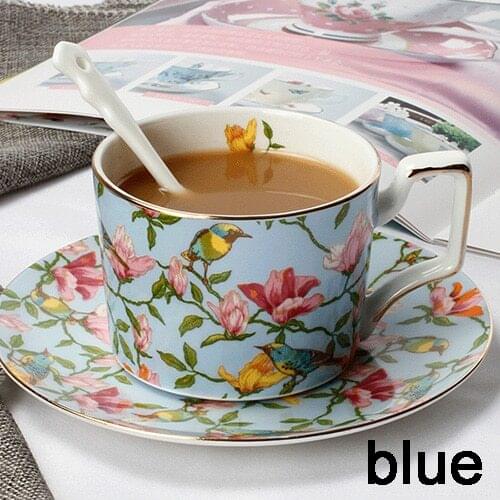 High Quality Bone Porcelain Coffee Cups Vintage Ceramic Cups On-glazed Advanced Tea Cups And Saucers Sets Luxury Gifts