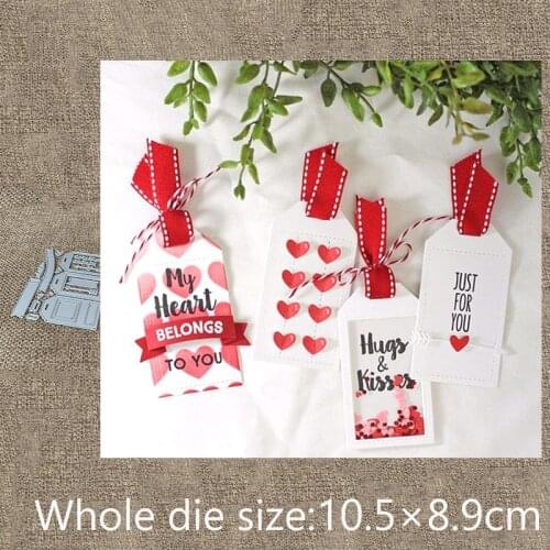 XLDesign Craft Metal Cutting Die die cuts heart tag combination decoration scrapbook Album Paper Card Craft Embossing die cuts