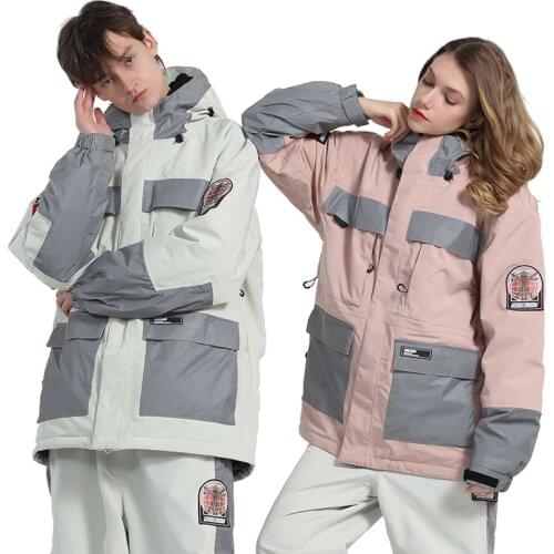 Colorful Luminous Mens or Womens Snow Suit Wear Snowboarding Clothing 15K Waterproof Winter Warm Costumes Ski Jackets Unsex