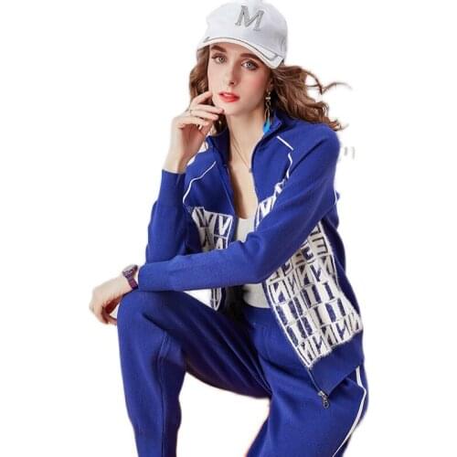 For Women Set Turtleneck Elastic Waist Zipper Office Lady Two Piece Set Full Cotton 2020 New Women Elegant Women Winter Set