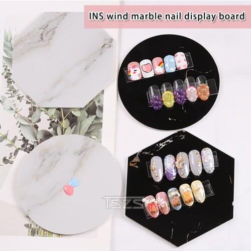 1Pcs/lot INS Wind Marble Nail Art Display Board Washable Nail Polish Color Palette