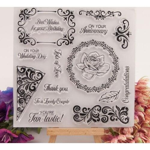 1pc Rose Lace Transparent Clear Silicone Stamp Seal DIY Scrapbook Rubber Stamping Coloring Embossing Diary Decoration Reusable