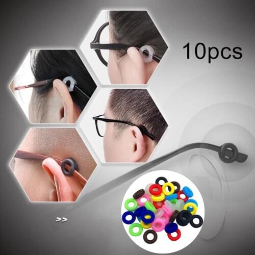 10 Pair Round Sports Anti-slip Soft Silicone Comfort Glasses Retainers Ear Hook