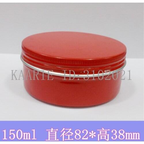 150g ML refillable box red empty round aluminum metal tin cans bottle cosmetic cream box 82*38mm DIY jar red Aluminum Pot