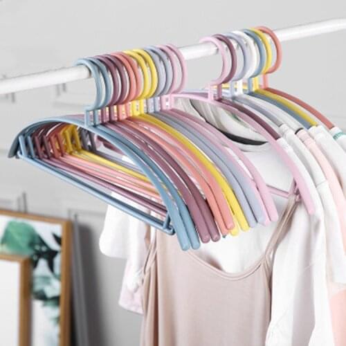 2/10/20pcs PE colorful good quality hanger clothing rack clothes drying rack hangers for saving space in the closet organizer