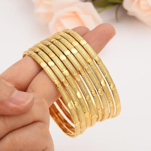 4pcs Bangle for Women men Gold Color Bracelets Jewelry Bendable Accessory Arab bracelet bangle charms wedding party gift