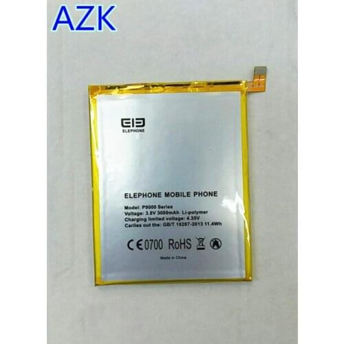 AZK Mobile Phone P9000 Battery For Elephone P9000 Lite Real 3000mAh High Quality Replacement