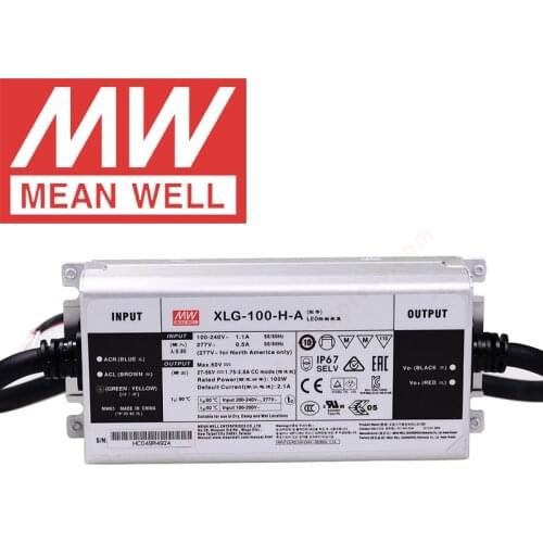 Mean Well XLG-100-H-A IP67 Metal Case Street/Skyscraper/Floodlight lighting meanwell 1750-2780mA/27-56V/100W LED Driver