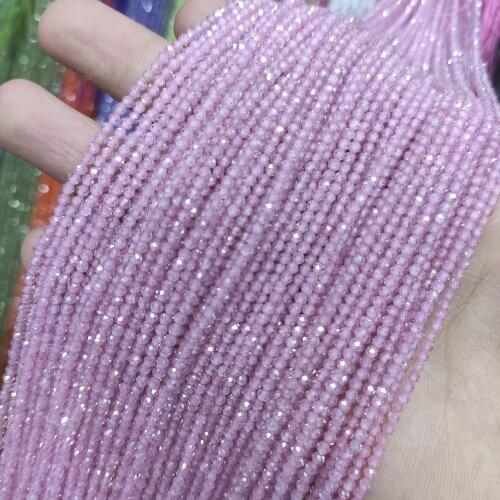 Natural 2 3 4MM Tiny Faceted Light Purple Zircon Bead Wholesale Small Stone Beads For DIY Jewelry Making Beadwork Necklace