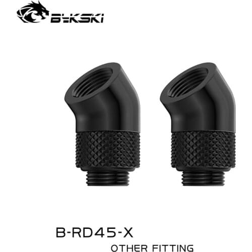 Bykski 2pcs/lot 45 Degree / 90 Degree 360 Rotary Compression Fitting G1/4'' Water Cooling Adaptors Metal Connector