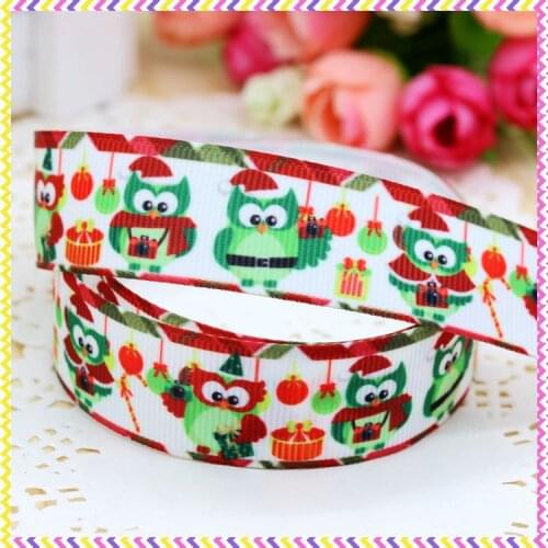 DHK 7/8'' 5yards christmas printed grosgrain ribbon headwear hair bow diy party decoration OEM Wholesale 22mm E834