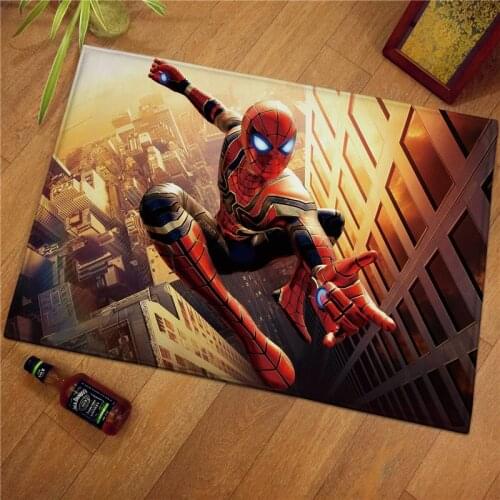 Disney Carpet For Living Room Home Washable Floor Alfombra Kids Spiderman Printed Play Mats Room Area Rug Home Decor Doormat
