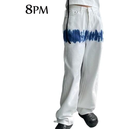 Vintage Baggy Jeans Women Streetwear Straight Jean High Waist Harajuku Denim Trousers White Wide Leg Jeans ouc1122