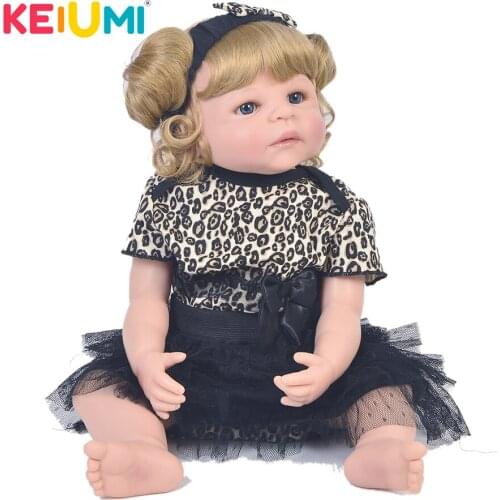 KEIUMI Fashion Silicone Baby Dolls Newborn 55 cm Handmade Realistic Princess Baby Reborn Dolls Full Vinyl Kids Birthday Gifts