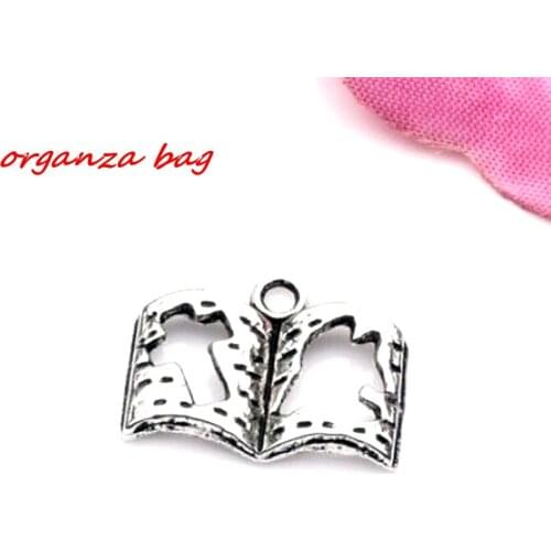 Hot ! 15pcs zinc alloy Book Charm pendants DIY Jewelry 17 x 13.5mm cv11