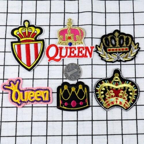 Cartoon king crown English Gold thread Crown embroidery patch wholesale cloth sticker clothing accessory Free Delivery