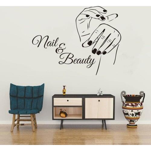 New Vinyl Nail Wall Sticker Decal Pedicure Nail Salon Manicure Art Murals Nail Salon Decoration DW7250