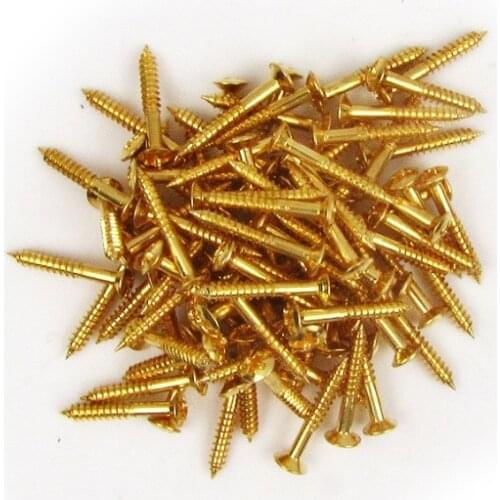 NEW 100pcs/Pack 2.5x18mm Electric Guitar Bass Humbucker Pickup Mounting Ring Frame Fixing Screws Gold