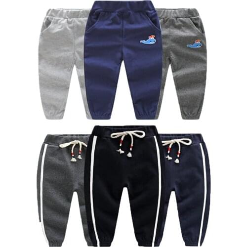Autumn Boys Girls Sports Pants Children Cotton Sweatpants for Boy Elastic Waist Spring Baby Casual Trousers Kids Clothes 2-6Y