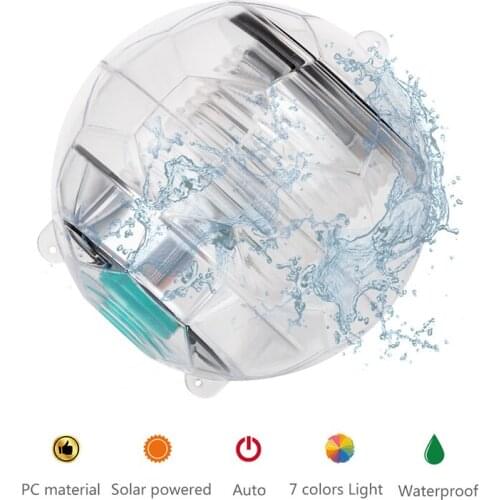 Solar Floating LED Pool Lights Waterproof Ball Lamp, Decorative Rainbow Flash Lights, RGB Globe Night Light for Garden Fountain