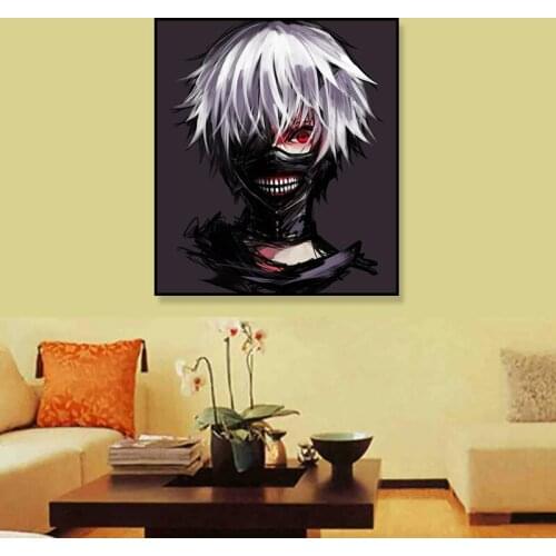 Tokyo Ghoul Digital Illustration Anime Picture Poster Canvas Art Prints,20 x 28 Inches,No Frame