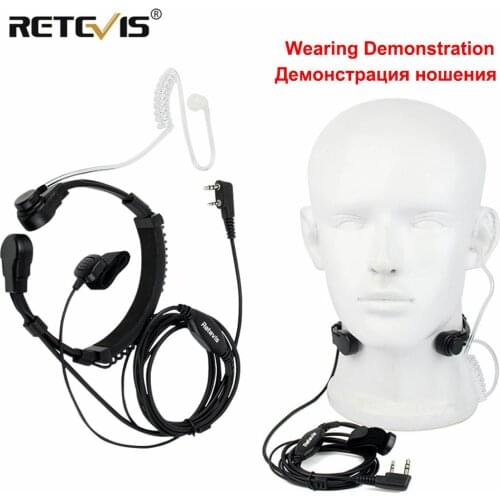 Throat Microphone Headphones For Walkie-talkie Throat Laryngophone Headset For Kenwood TYT Baofeng UV 5R UV-5R Bf-888S RT5R H777