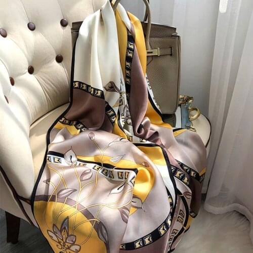 2020 Luxury brand scarf women New style Fashion Color matching Print silk scarf lady Popular headcloth beach shawl