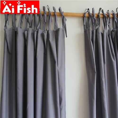 Gray Original Hemp Tether Bedroom Curtain Finished Modern Half Shading Thickened Cotton and Line Living Room Drapes MY211#5