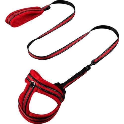 Fashion Pet Dogs Lead Leash Reflective Walking Safety Nylon Harness Vest Chest Strap Leash Traction Rope for Petshop Orange