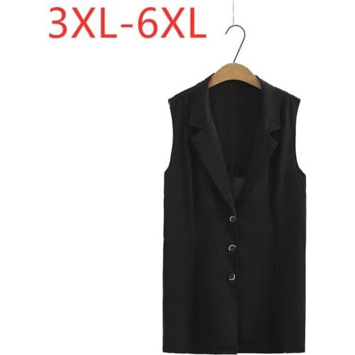 New 2021 Ladies Summer Plus Size Tank Tops For Women Large Sleeveless Black Thin Chiffon Long Vest Top 3XL 4XL 5XL 6XL