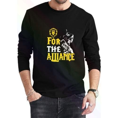 WORLD OF WARCRAFT FOR THE ALLIANCE VARIAN T-Shirt 2021 Newest Summer Mens Long Sleeve Popular Tees Shirt Tops Novel Unisex