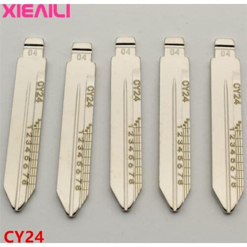 XIEAILI 20Pcs NO.4 CY24 Engraved Line Key Blade Scale Shearing Teeth Uncut Key Blade For Chrysler For Jeep S595