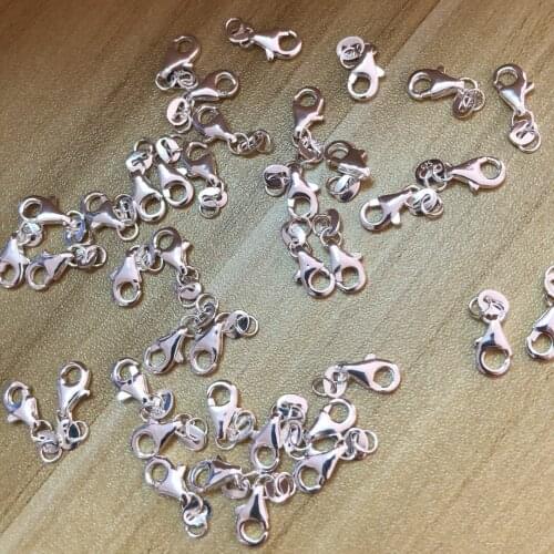 50PCS 17x6mm 925 Silver Water Drop Lobster Clasp Hooks for Necklace Bracelet Chain DIY Jewelry Findings Accessories