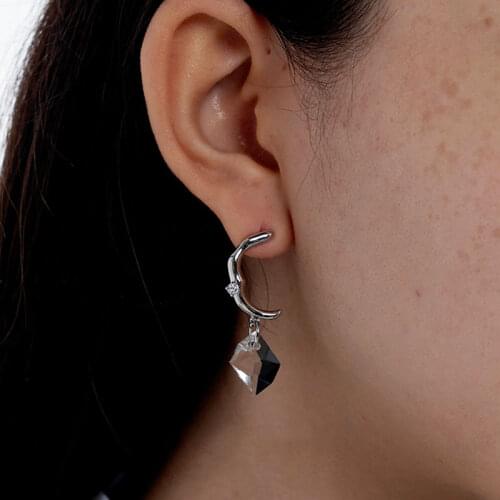 Flashbuy New Design Irregular Crystal Resin Dangle Earrings for Women Fashion Geometric Pendant Earrings Statement Jewelry