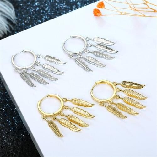 New Design Multi-layer Leaves Earrings for Women Wedding Jewelry Accessories Statement Fashion Alloy Hollow Leaf Earring Brincos